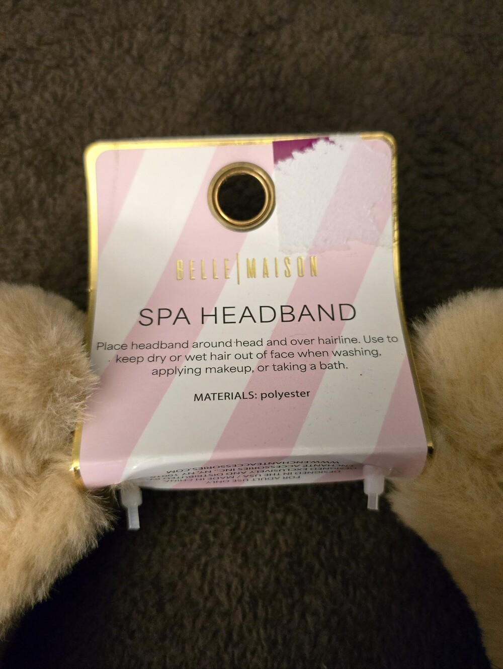 NEW Belle|Maison Brown Fuzzy Bear Ear Spa Headband X 2 New Hair Scrunchies - Picture 3 of 6